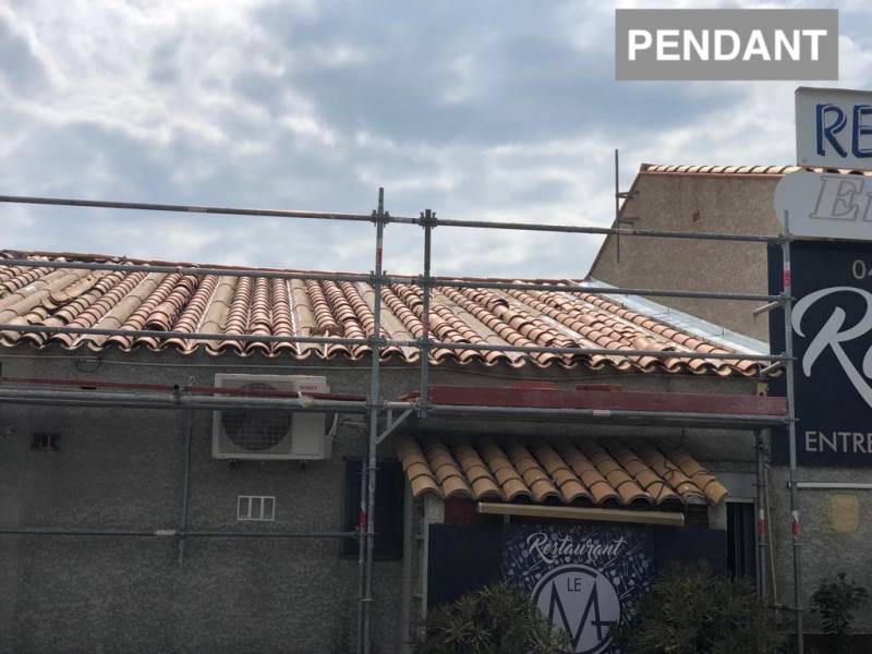 Réfection toiture tuile avec mise en sécurité pour travaux Montpellier hérault 34