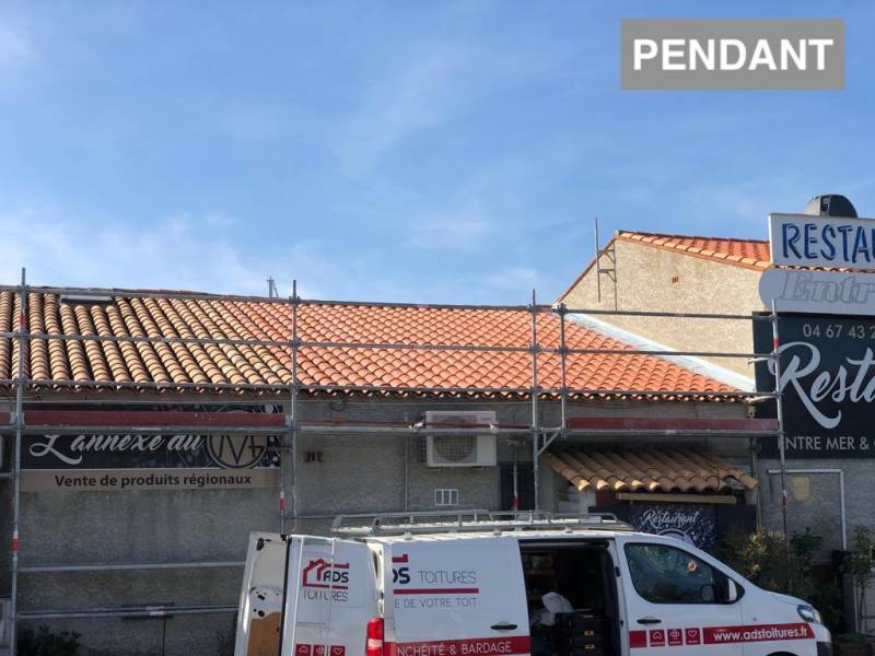 Remplacement de tuiles d'une toiture à Frontignan hérault 34